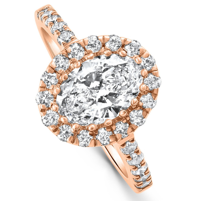 1 1/2Ct Oval Diamond Halo Engagement Ring 14k Gold Lab Grown 1 1/2Ct Oval Diamond Halo Engagement Ring 14k Gold Lab Grown