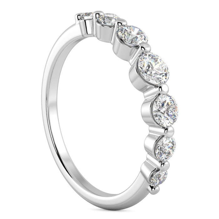 3/4Ct Graduated Diamond Anniversary Wedding Ring 14k Gold Lab Grown