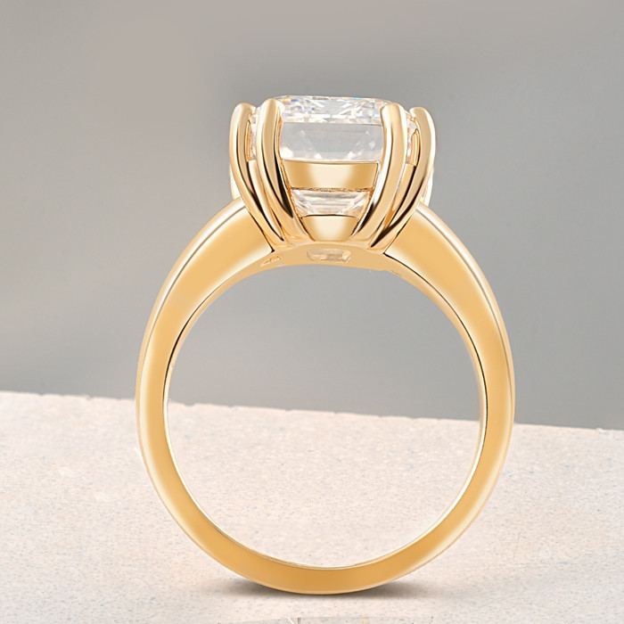Certified 10.00CT Emerald Cut Solitaire Diamond Engagement Ring 14k Gold Lab Grown
