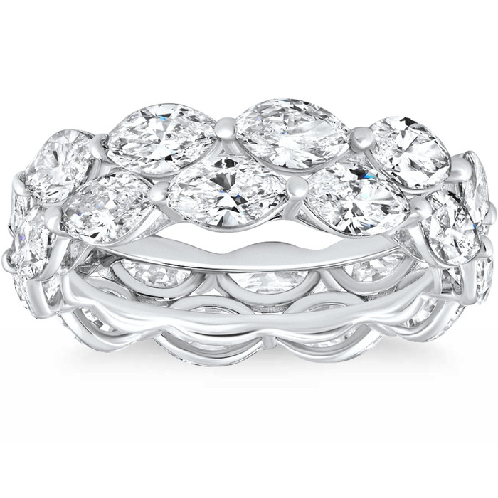 5 - 6 Ct East West Oval Diamond Eternity Wedding Ring 14k Gold Lab Grown 5 - 6 Ct East West Oval Diamond Eternity Wedding Ring 14k Gold Lab Grown