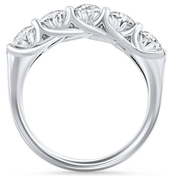 3Ct Oval Shape Diamond Five Stone Wedding Ring 14k Gold Lab Grown 3Ct Oval Shape Diamond Five Stone Wedding Ring 14k Gold Lab Grown