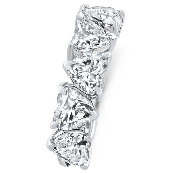 3 3/4Ct Heart Shape Diamond Five Stone Wedding Ring 14k Gold Lab Grown