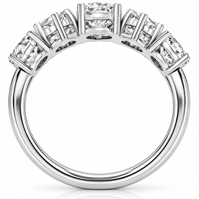 2 - 6 Ct Pear Diamond 5-Stone Wedding Ring 14k Gold Lab Grown