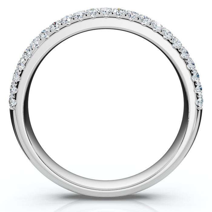 1/4Ct Micro Pave Diamond Wedding Ring 1/2 Eternity Band 14k Gold Lab Grown