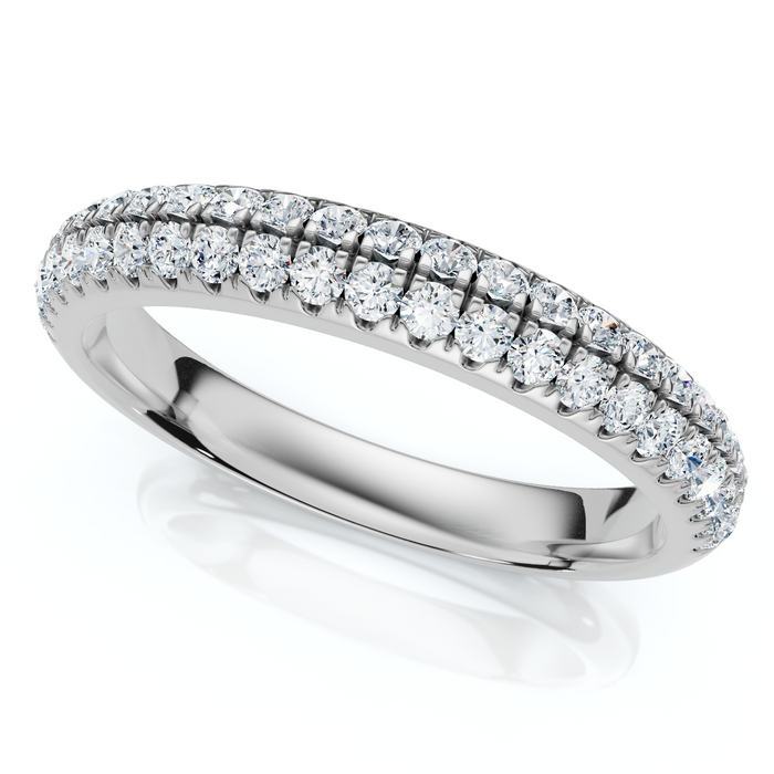 1/4Ct Micro Pave Diamond Wedding Ring 1/2 Eternity Band 14k Gold Lab Grown