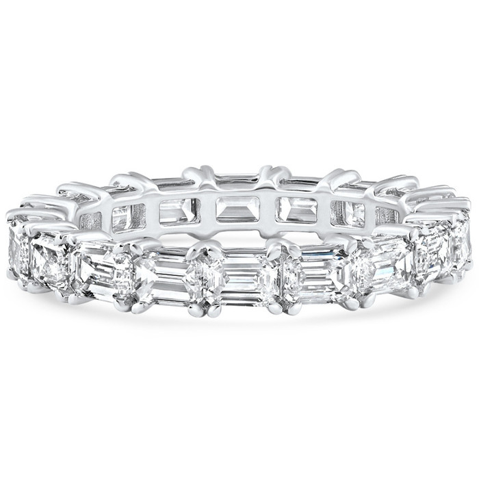 3 - 6 Ct East West Emerald Cut Diamond Eternity Wedding Ring 14k Gold Lab Grown 3 - 6 Ct East West Emerald Cut Diamond Eternity Wedding Ring 14k Gold Lab Grown