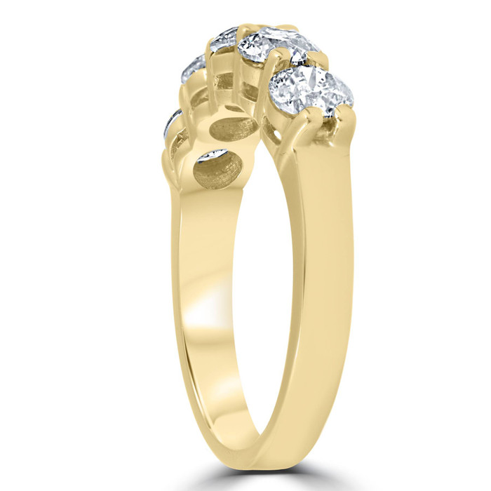 3Ct Round Diamond Five Stone Wedding Ring 14k Yellow Gold