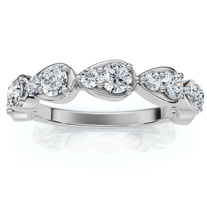5/8Ct Pearla Diamond Stackable Wedding Band 10k Gold