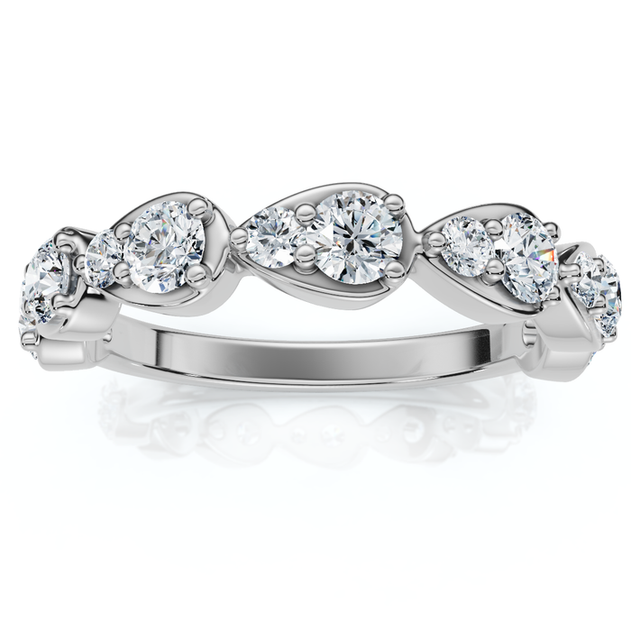 5/8Ct Pearla Diamond Stackable Wedding Band 10k Gold