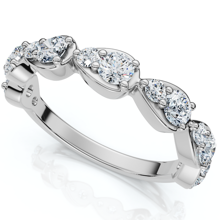 5/8Ct Pearla Diamond Stackable Wedding Band 10k Gold