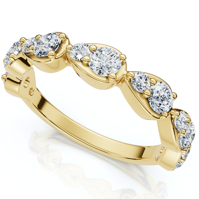 5/8Ct Pearla Diamond Stackable Wedding Band 10k Gold