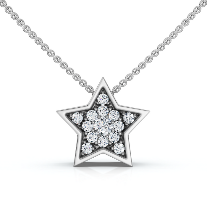 Dainty Diamond Star Pendant in 14k White, Yellow, or Rose Gold Necklace