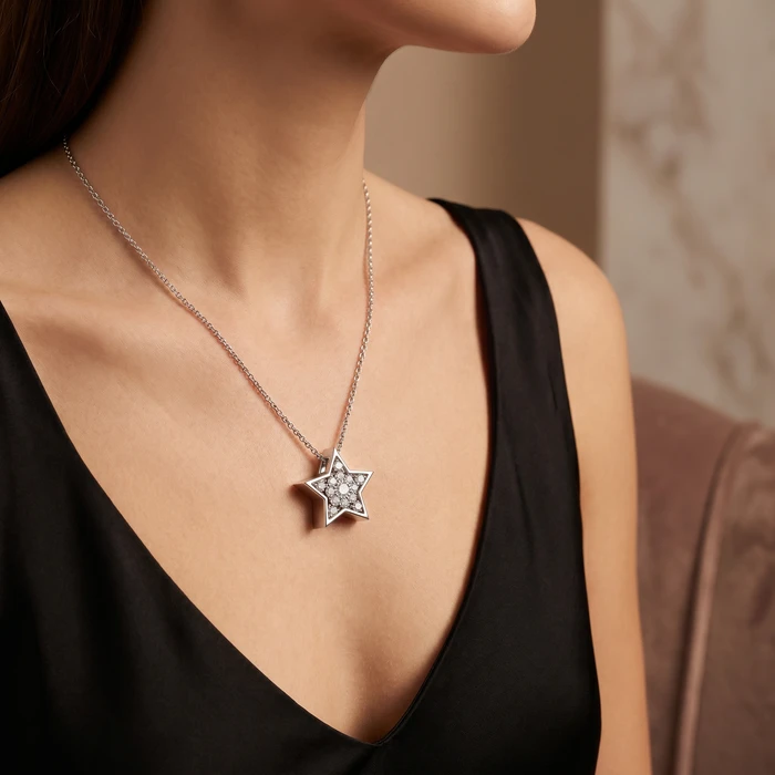 Dainty Diamond Star Pendant in 14k White, Yellow, or Rose Gold Necklace