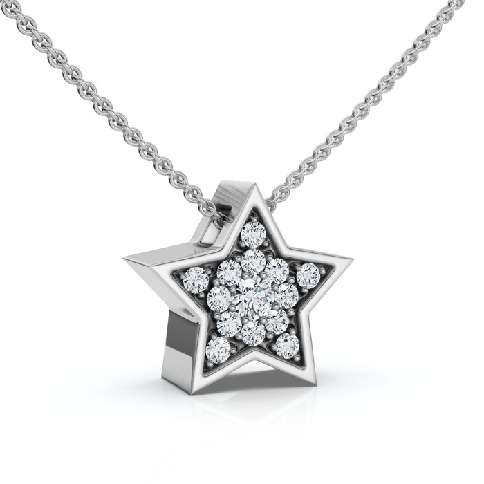 Dainty Diamond Star Pendant in 14k White, Yellow, or Rose Gold Necklace