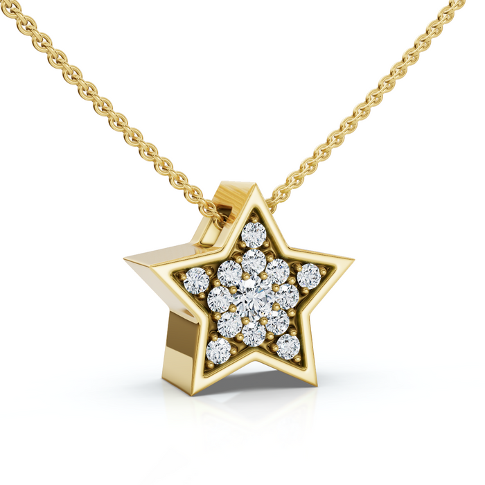 Dainty Diamond Star Pendant in 14k White, Yellow, or Rose Gold Necklace
