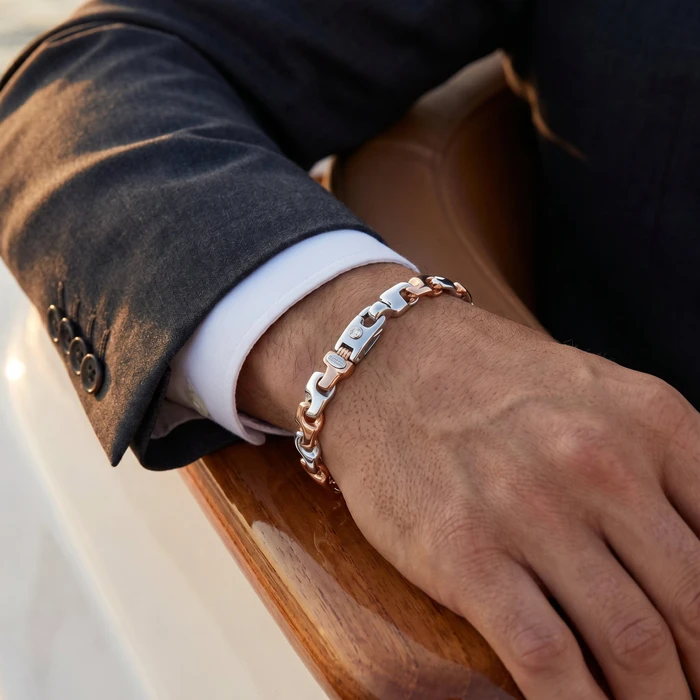 Men's Designed 14k Gold (41gram) or Platinum (63gram) 8mm Link Bracelet 8.5"