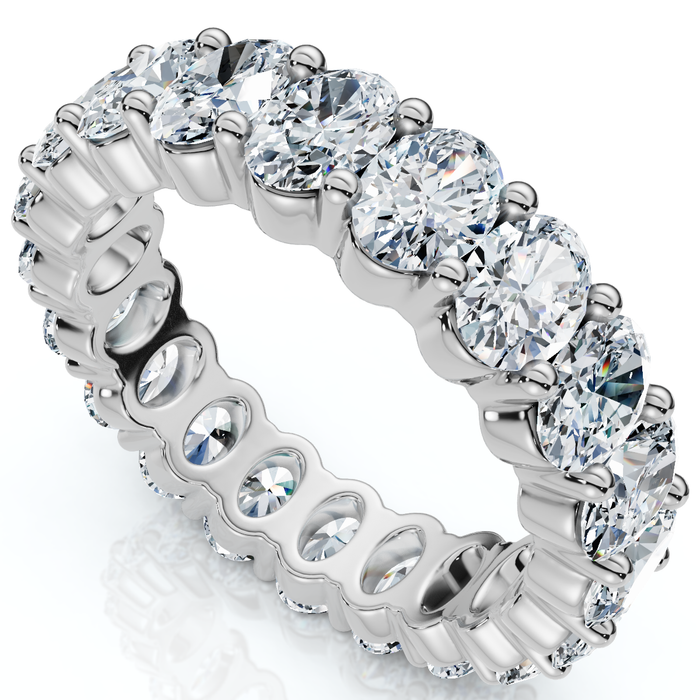 3.6Ct Oval Diamond Eternity Wedding Ring 14k Gold Lab Grown