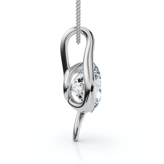 Certified 3Ct Diamond Molly Pendant 14k Gold Necklace 18" Lab Grown