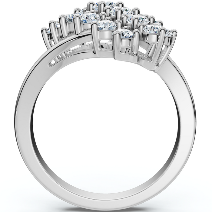 Astra 1Ct Diamond Cluster Cocktail Waterfall Fashion Ring 10K Gold Lab Grown