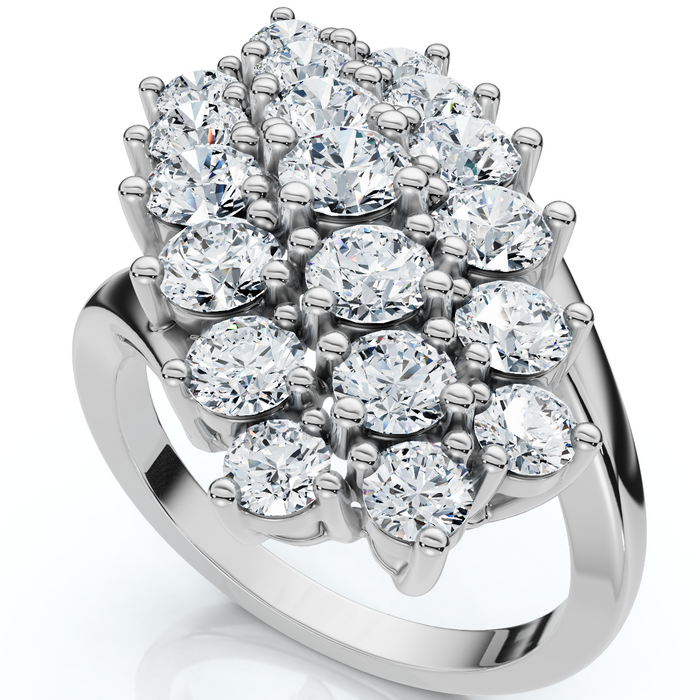 Astra 2Ct Diamond Cluster Cocktail Waterfall Women's Ring 10K Gold Lab Grown