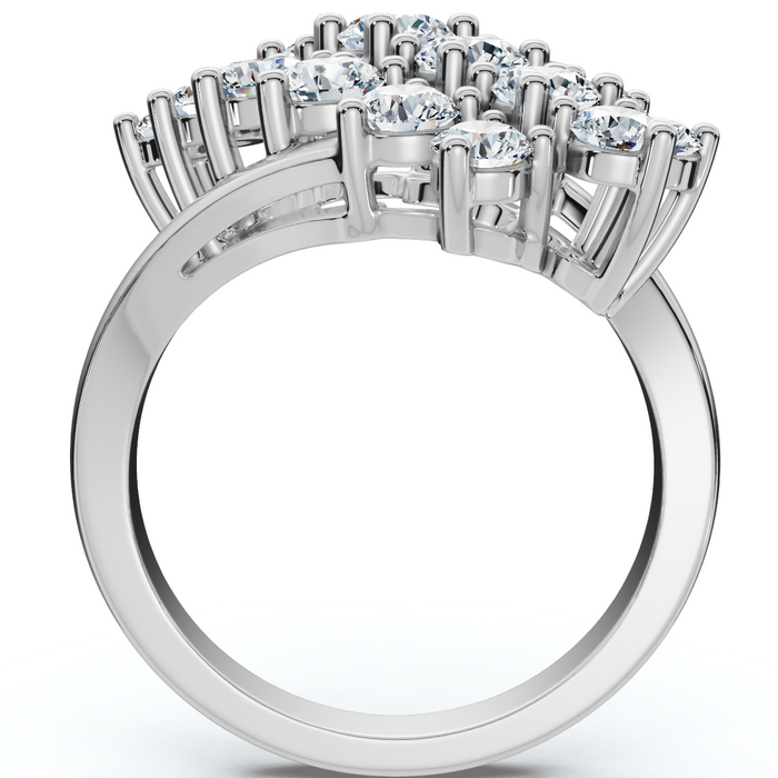 Astra 2Ct Diamond Cluster Cocktail Waterfall Women's Ring 10K Gold Lab Grown