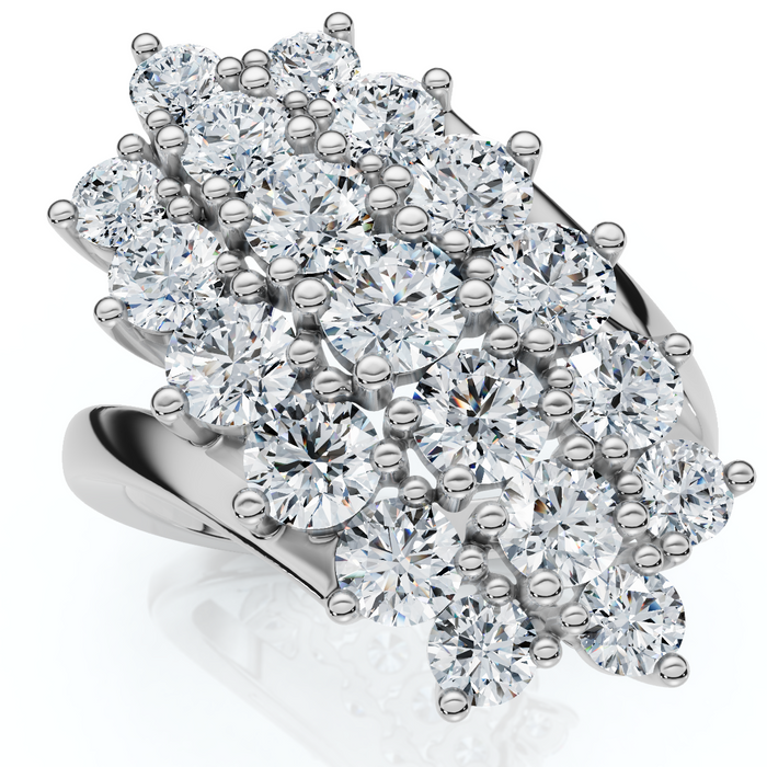 Astra 2Ct Diamond Cluster Cocktail Waterfall Women's Ring 10K Gold Lab Grown