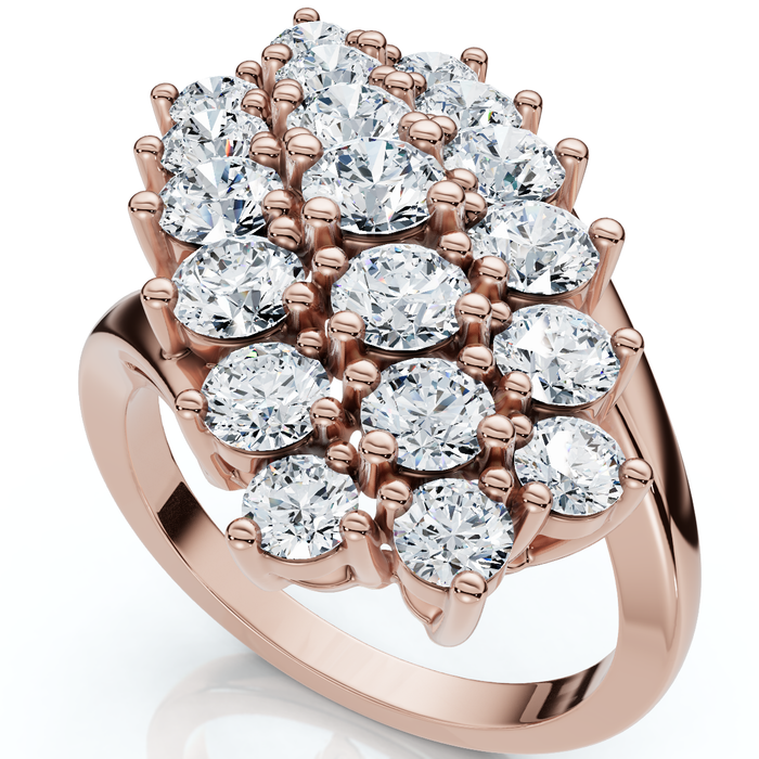 Astra 2Ct Diamond Cluster Cocktail Waterfall Women's Ring 10K Gold Lab Grown
