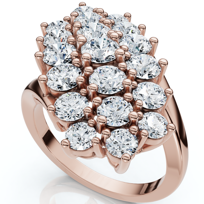 Astra 2Ct Diamond Cluster Cocktail Waterfall Women's Ring 10K Gold Lab Grown