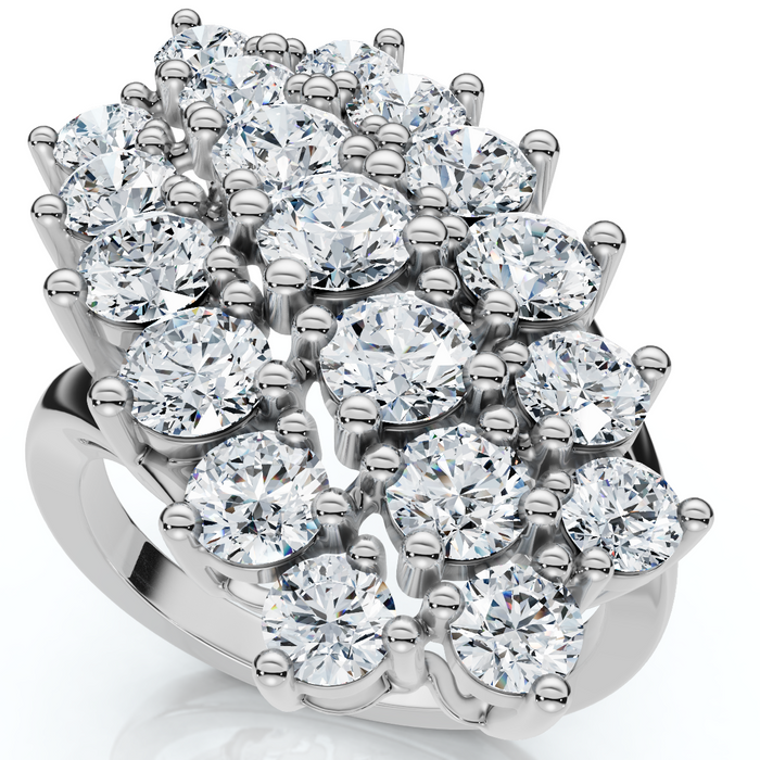 Astra 3Ct Diamond Cluster Cocktail Waterfall Ring Gold Lab Grown