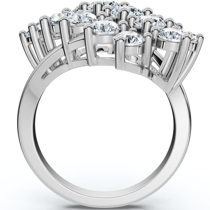 Astra 3Ct Diamond Cluster Cocktail Waterfall Ring Gold Lab Grown