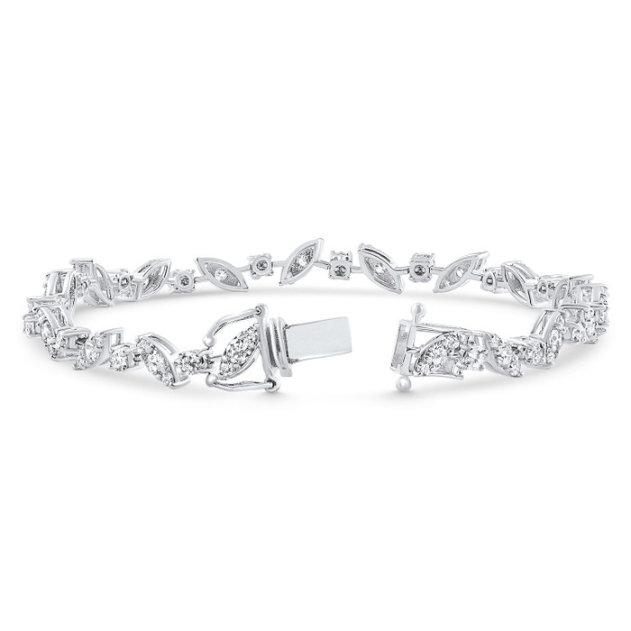 3.70Ct 14k White Gold Diamond Tennis Bracelet 7" Lab Grown