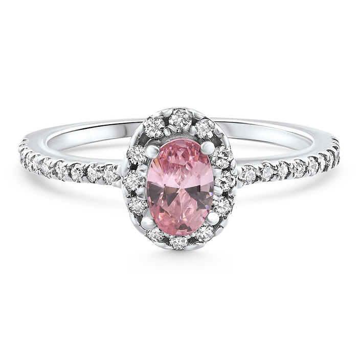 1 1/10Ct Pink Topaz Diamond Engagement Anniversary Ring 10k Gold Lab Grown 1 1/10Ct Pink Topaz Diamond Engagement Anniversary Ring 10k Gold Lab Grown