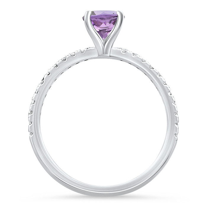 1Ct Amethyst & Diamond Anniversary Engagement Fashion Ring 10k Gold Lab Grown 1Ct Amethyst & Diamond Anniversary Engagement Fashion Ring 10k Gold Lab Grown