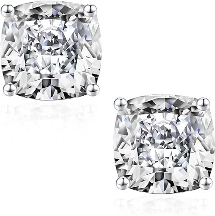 1 - 8Ct Cushion Cut Diamond Studs 14k Gold Lab Grown Women's Earrings 1 - 8Ct Cushion Cut Diamond Studs 14k Gold Lab Grown Women's Earrings