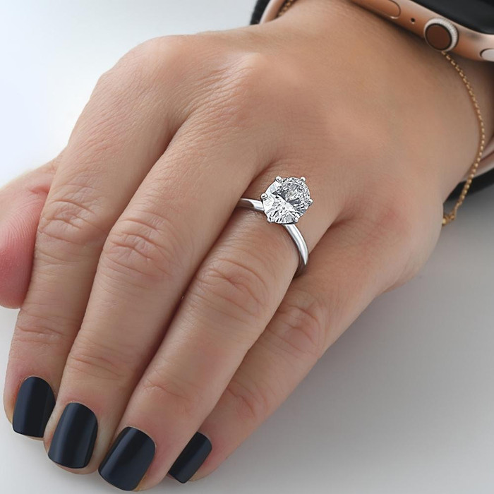 Certified 1-5Ct Oval Diamond Solitaire Engagement Ring Gold / Platinum Lab Grown Certified 1-5Ct Oval Diamond Solitaire Engagement Ring Gold / Platinum Lab Grown