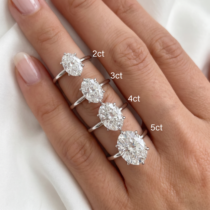 Certified 1-5Ct Oval Diamond Solitaire Engagement Ring Gold / Platinum Lab Grown