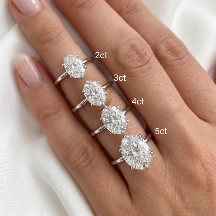 Certified 1-5Ct Oval Diamond Solitaire Engagement Ring Gold / Platinum Lab Grown