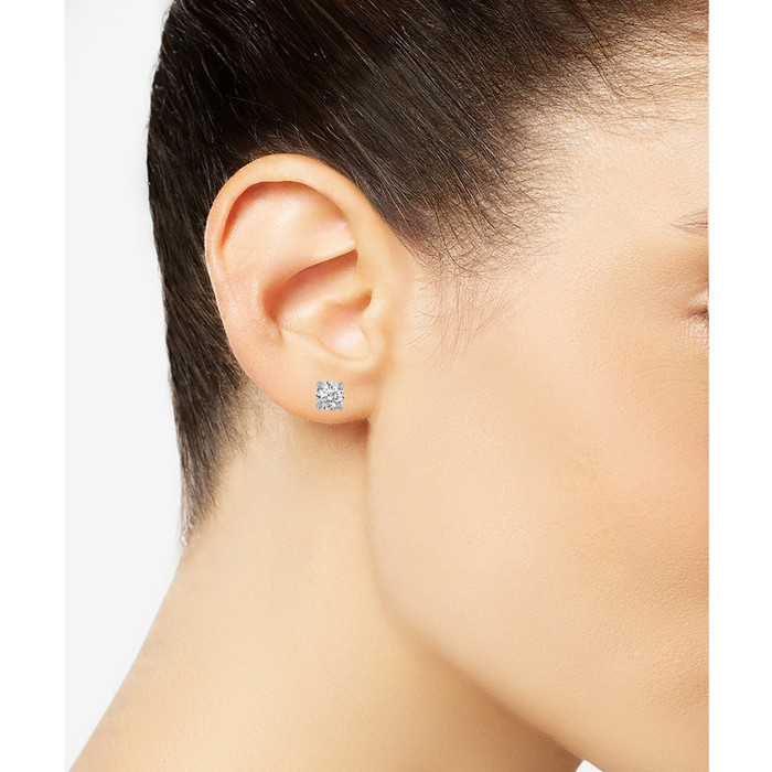 VS 2 1/3Ct Lab Grown Diamond Screwback Studs in White or Yellow Gold