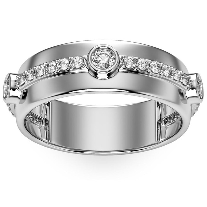 5/8Ct Diamond Ring Men's Lab Grown 7mm Polished Wedding Band in 10k Gold 5/8Ct Diamond Ring Men's Lab Grown 7mm Polished Wedding Band in 10k Gold