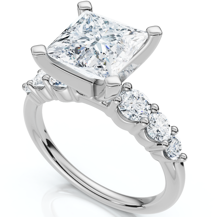 Certified Aurea 2 2/3Ct Princess Diamond Engagement Ring 14k Gold Lab Grown