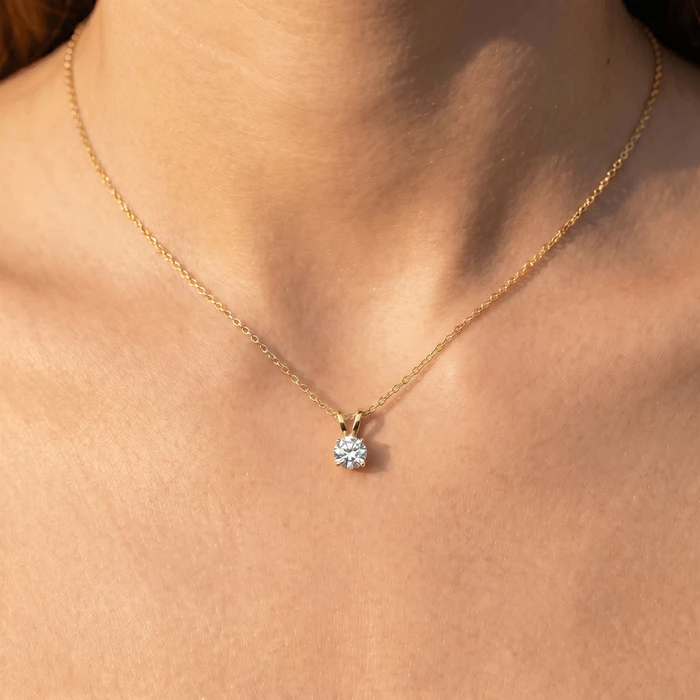 1/2Ct Diamond Solitaire Pendant Necklace 14k White Or Yellow Gold Lab Grown