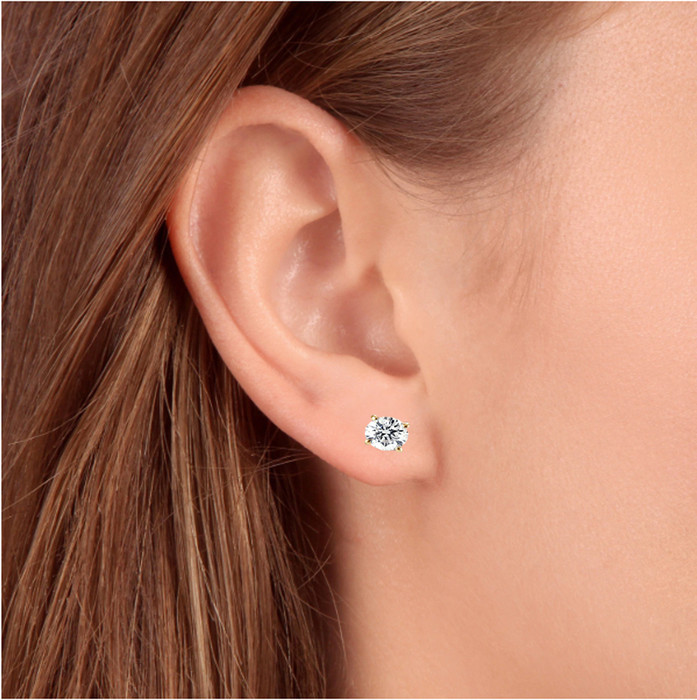 Screw Back 1 Ct T.W. Genuine Diamond Studs Available in 14k White or Yellow Gold