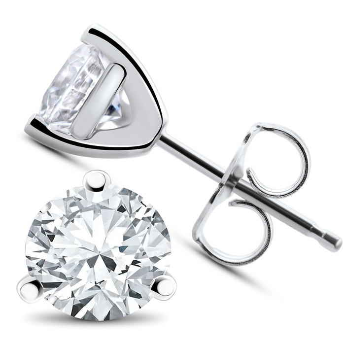 3/8 ct TDW Diamond 3-Prong Martni Studs 3/8 ct TDW Diamond 3-Prong Martni Studs