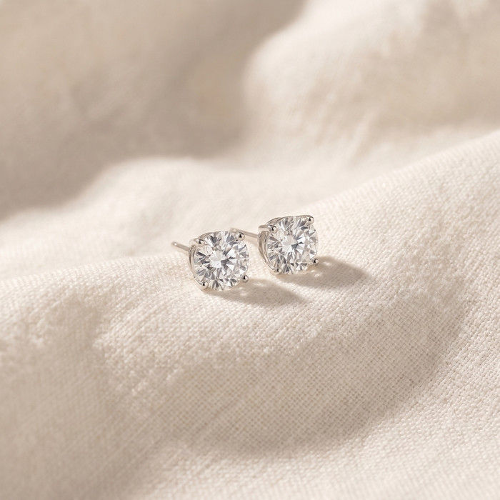 14k White or Yellow Gold 2 Ct T.W. Certified Natural Diamond Studs