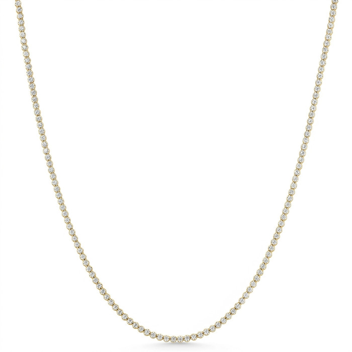 3 1/2Ct Diamond Tennis Necklace 14k Gold 17" Lab Grown