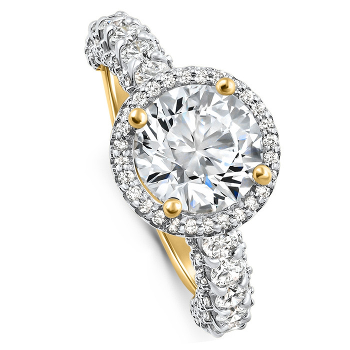 Certified 4.00Ct Diamond Engagement Ring 14k Gold Lab Grown (2 1/2Ct Center)