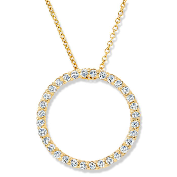 1/2ct Circle Of Life Lab Grown Diamond Pendant Yellow Gold Necklace