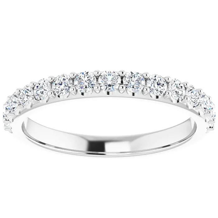 1/2Ct Lab Grown Diamond Stackable Anniversary Wedding Ring 14k White Gold 1/2Ct Lab Grown Diamond Stackable Anniversary Wedding Ring 14k White Gold