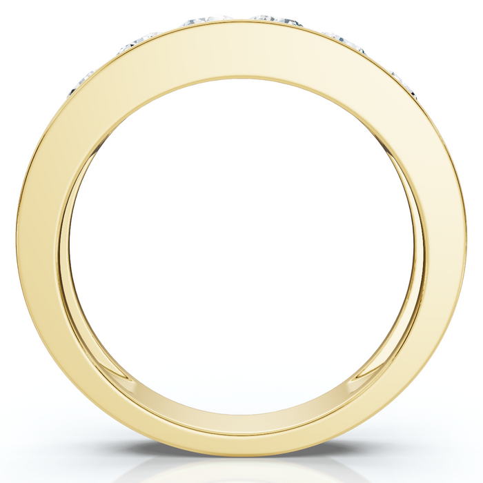 1Ct Diamond Channel Set Wedding Band Mens Ring 14k Yellow Gold Lab Grown