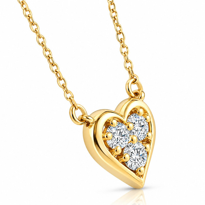 1/2Ct Diamond Heart Pendant 14k White Yellow or Rose Gold Lab Grown Necklace